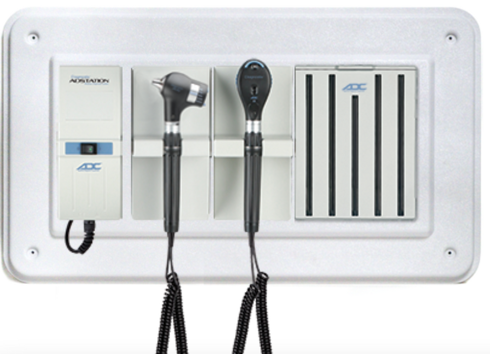 Diagnostix Wall Diagnostic Adstation. PMV Magnified Otoscope, Coax+ Ophthalmoscope, Specula Dispenser, Wall Board (led lighting)