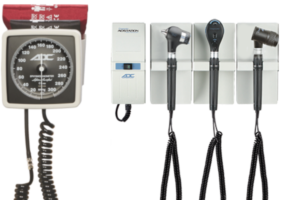 Diagnostix Wall Diagnostic Adstation. PMV Magnified Otoscope, Coax+ Ophthalmoscope, Aneroid, Dermascope (led lighting)