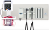 Diagnostix Wall Diagnostic Adstation. PMV Magnified Otoscope, Coax+ Ophthalmoscope, Specula Dispenser, Wallboard & Adview Monitor Mounting (halogen lighting)