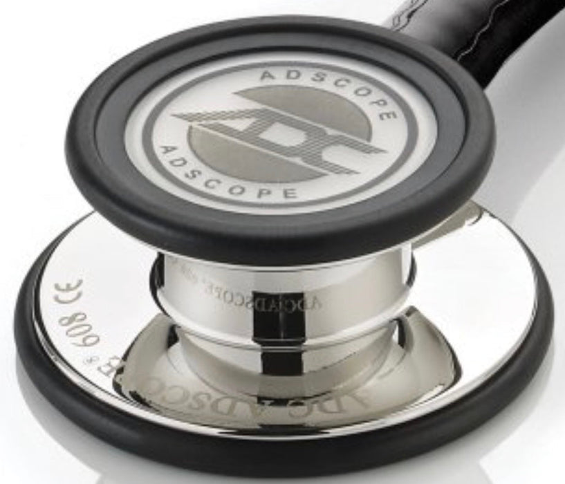Chestpiece for 608 Adscope Cardiology Stethoscope. Mirror/Black