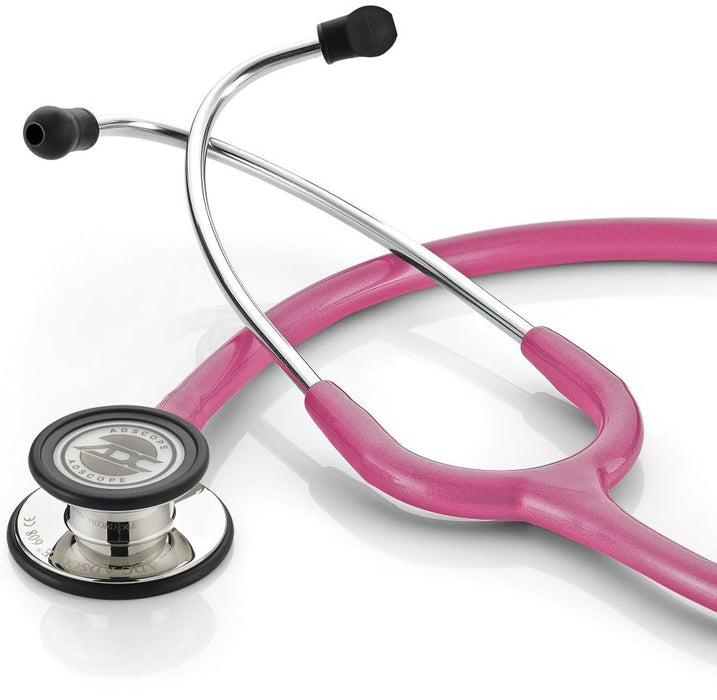 Adscope 608 Convertible Clinician Cardiology Stethoscope. Mirror/Metallic Raspberry