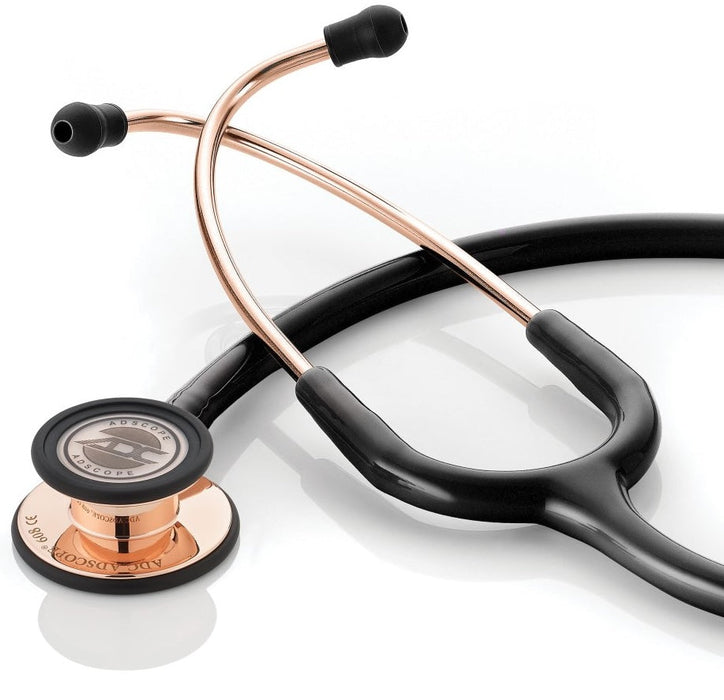 Adscope 608 Convertible Clinician Cardiology Stethoscope. Rose Gold/Black