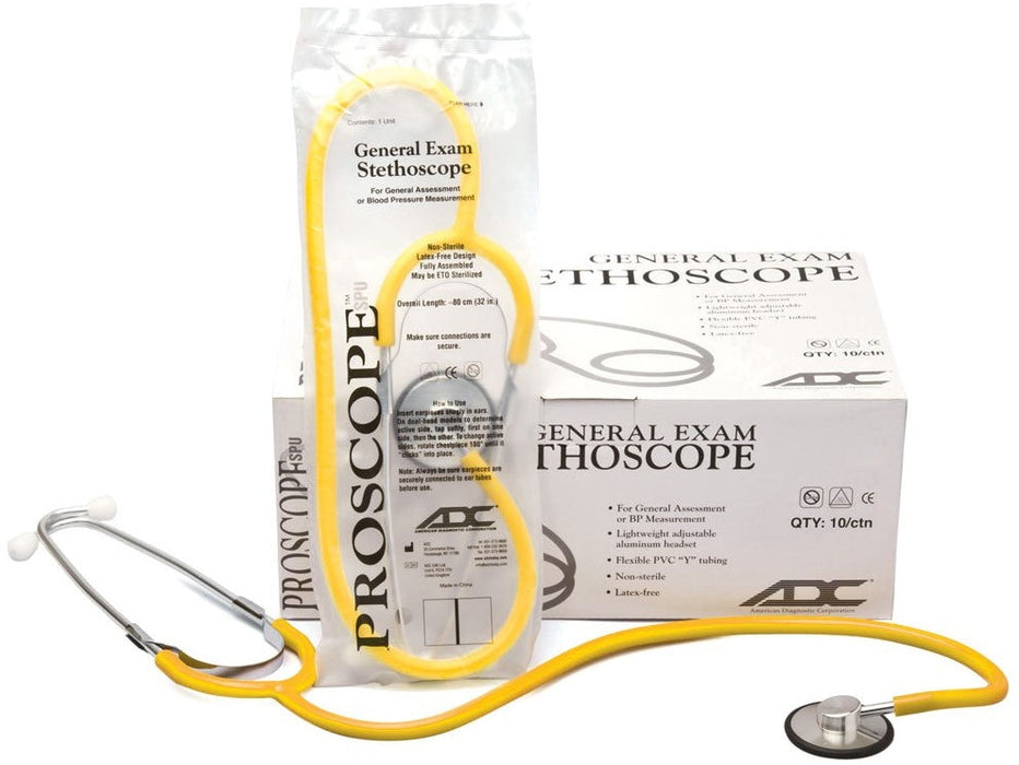 Proscope Nurse Stethoscope, SPU Disposable. Yellow (50/cs)