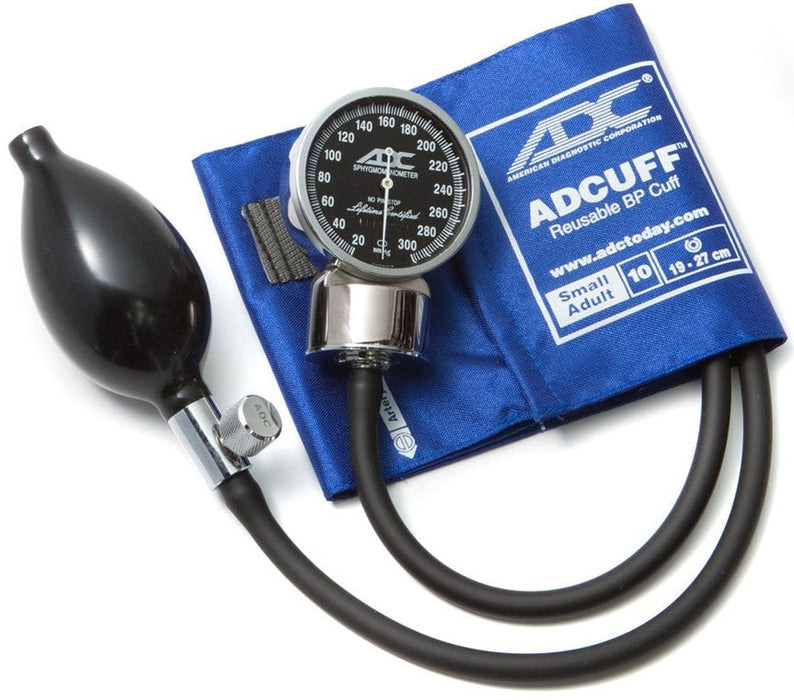 Diagnostix 703 Trigger-Style Palm Aneroid. 1 Piece Cuff, Small Adult. Royal Blue
