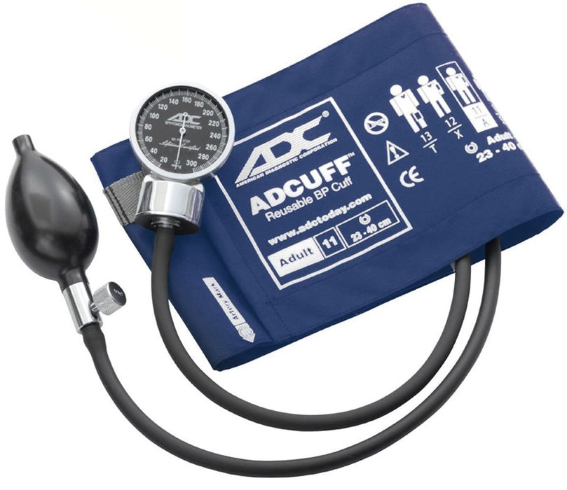 Diagnostix 703 Trigger-Style Palm Aneroid. 1 Piece Cuff, Adult. Navy