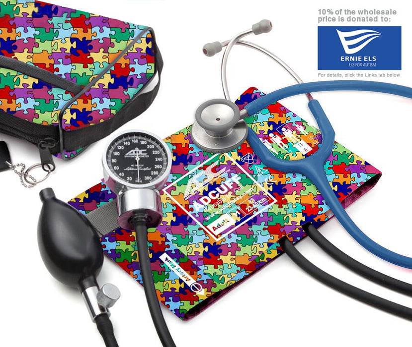 Pro's Combo III 778/603 Pocket Aneroid/Clinician Stethoscope Kit. Cuff w/ Bladder. Puzzle Pieces