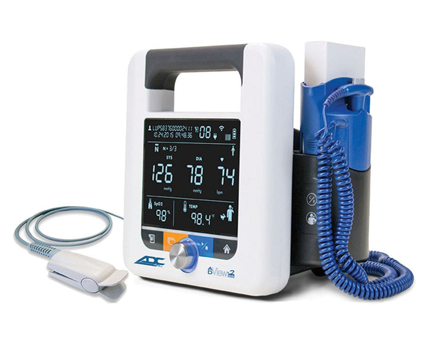 ADView 2 Modular Diagnostic Spot Vital Signs Monitor - Nellcor Compatible SpO2 with Thermometry