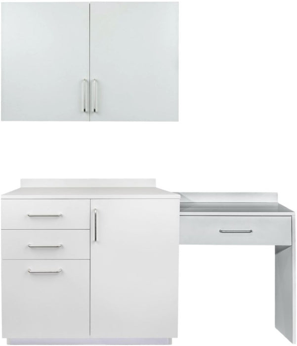 Wall & Base Cabinet Package. 36"W & Side Desk