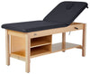 Aristo H-Brace Treatment Table w/ Adjustable Back, Shelves & Removable Face-Cushion. Bariatric [Black Antimicrobial Upholstery]