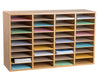 Wooden Literature Organizer 36 Compartments Oak