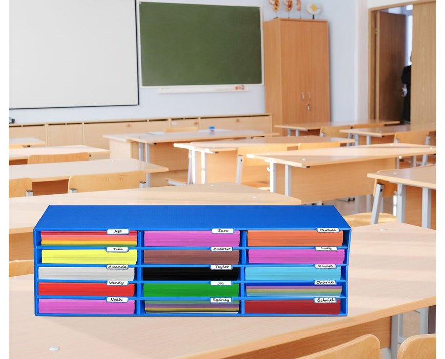 Construction Paper Storage 15 slot - Blue