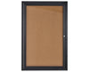 Enclosed Bulletin Board, Single Door. Cork Mounting Surface. Black
