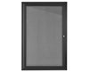 Enclosed Bulletin Board, Single Door. Fabric Mounting Surface. Black