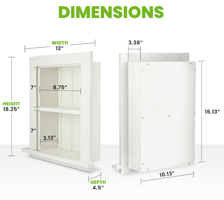 Viva Recessed Wall Cabinet - White