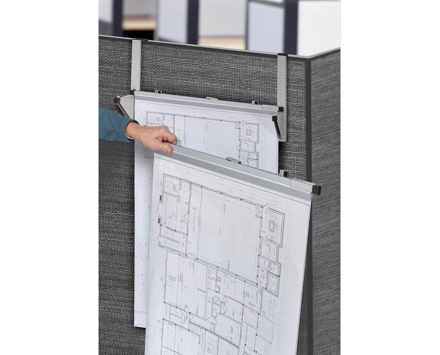 Blueprint Storage Cubicle Wall Hanging Rack – Gray