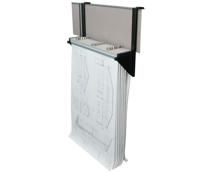 Blueprint Storage Cubicle Wall Hanging Rack – Gray