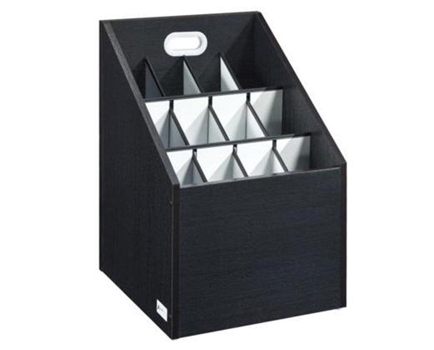 Wooden Upright Roll file 12 Openings – Black