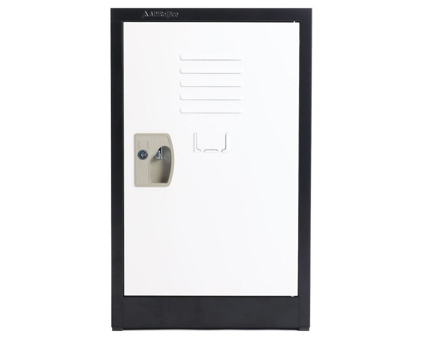 24'' Locker for Kids. Black Body w/ White Doors