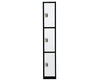 Large Locker w/ 3 Doors & 3 Hooks, Black w/ White Door