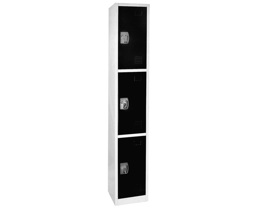Large 3 Door Locker. Black