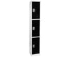 Large 3 Door Locker. Black