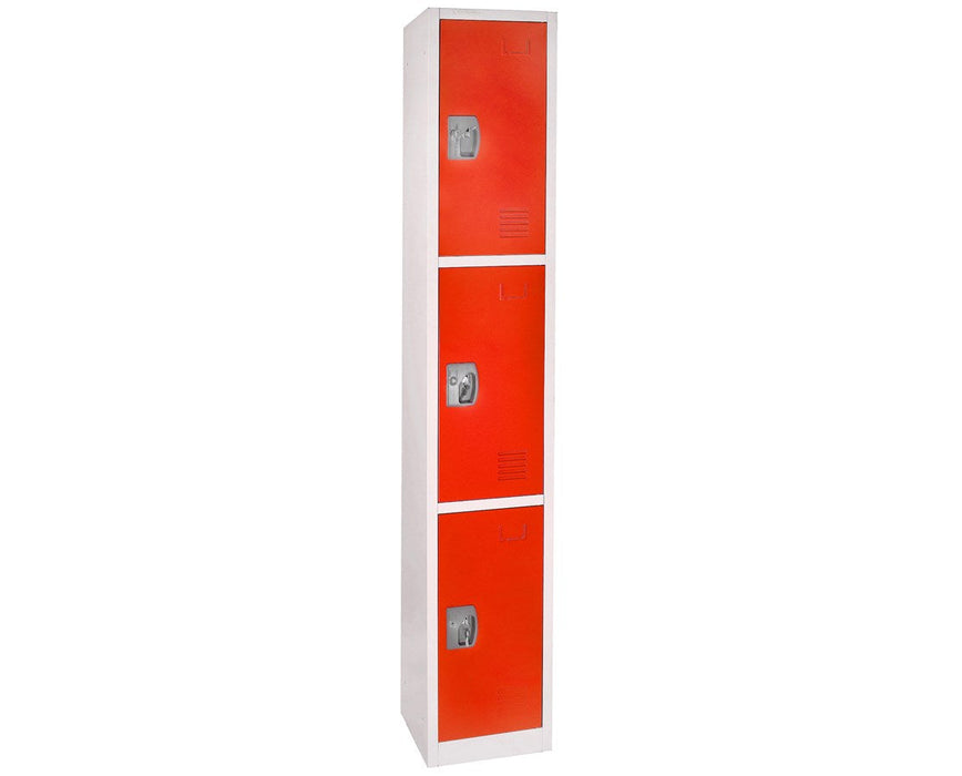Large 3 Door Locker. Red