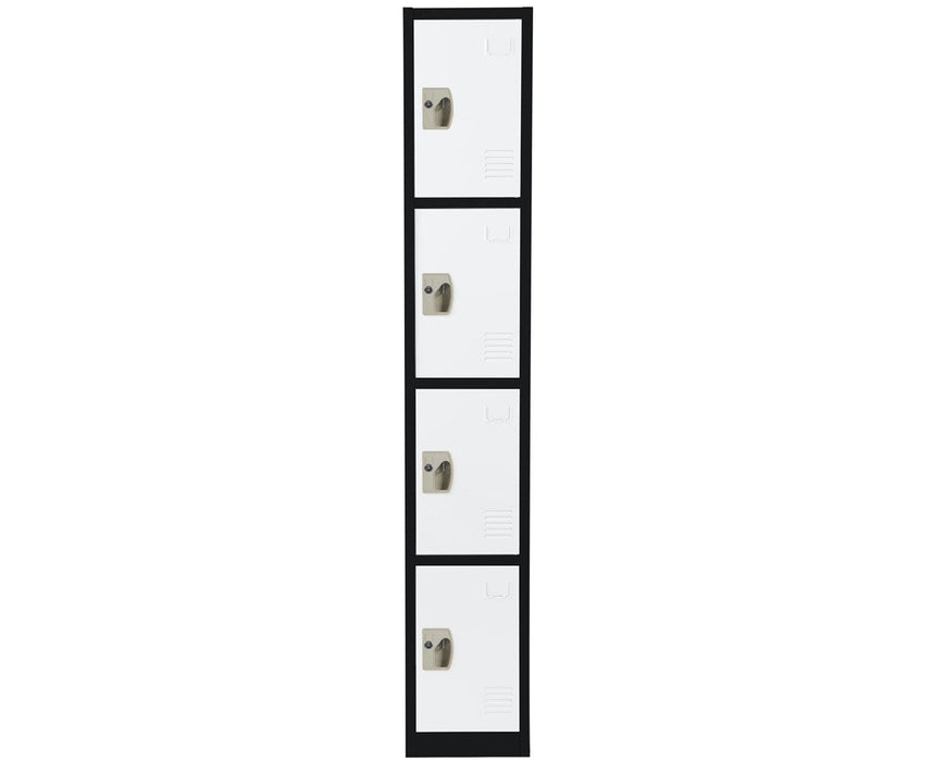 Large 4 Door Locker. Black Body w/ White Doors