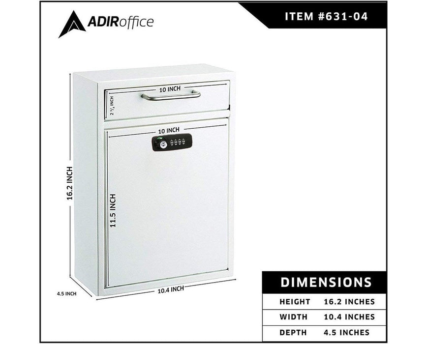Ultimate Wall Mount Drop Box w/ Key & Combination Lock
