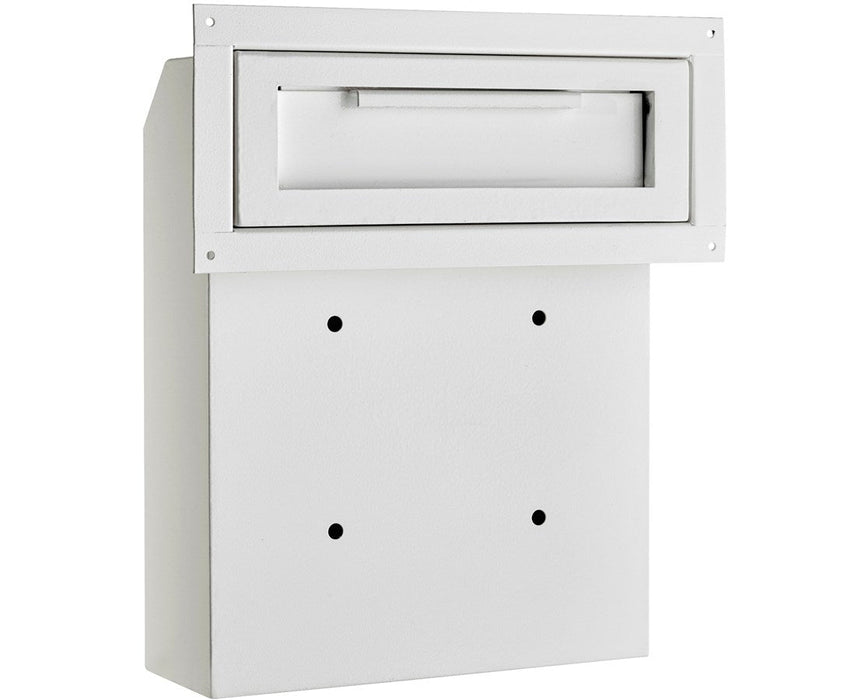 Through-The-Door Locking Drop Box White