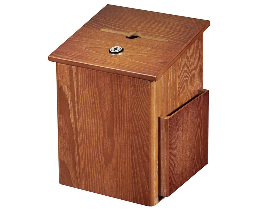 Squared Wood Suggestion Box - Medium Oak