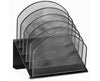 Mesh 5 Slot Desktop Incline Organizer Black