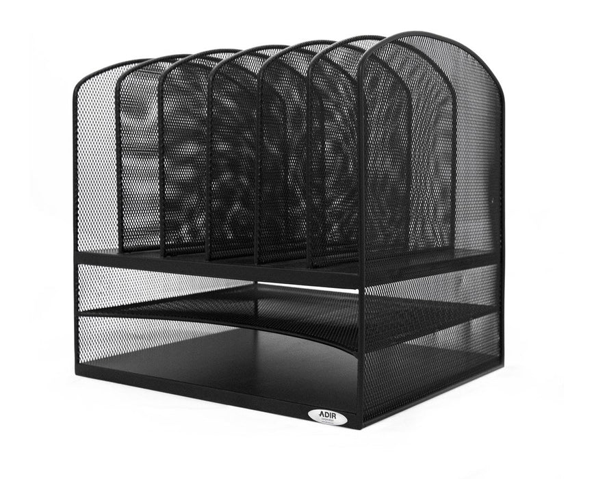 Mesh Desk Organizer with Two Horizontal and Six Upright Sections