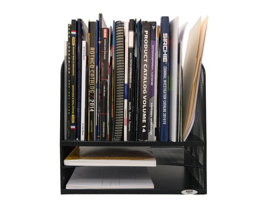 Mesh Desk Organizer with Two Horizontal and Six Upright Sections