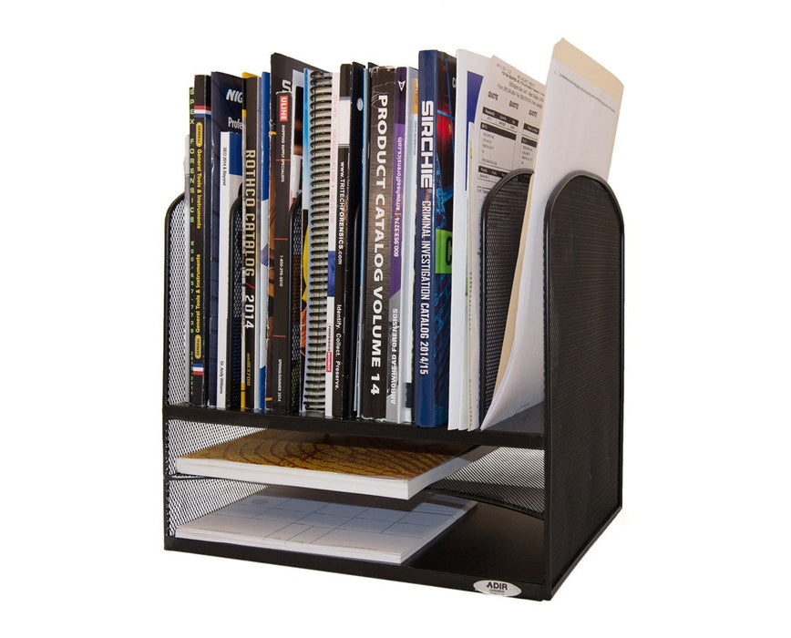 Mesh Desk Organizer with Two Horizontal and Six Upright Sections