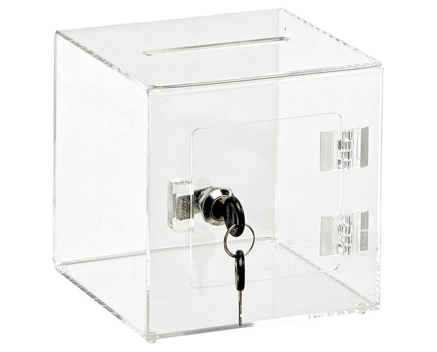 Acrylic Ballot and Donation Box with Easy Open Rear Door
