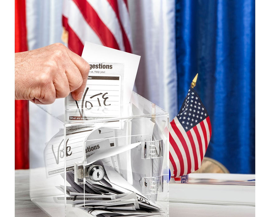 Acrylic Ballot and Donation Box with Easy Open Rear Door