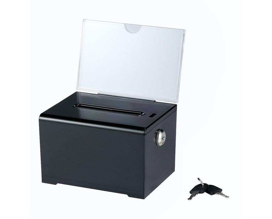 Acrylic Suggestion Box - Top Panel Lock - Black