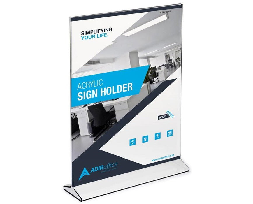Office 5'' x 7'' Upright Frame Top-Long Acrylic Sign Holder (12/pk)