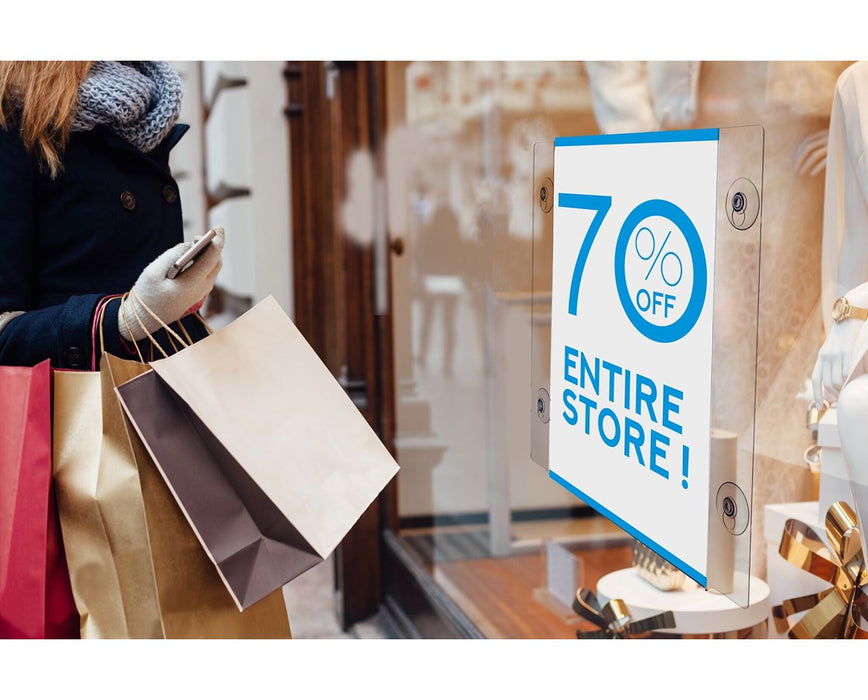 Acrylic Window Sign Holder with Suction Cups
