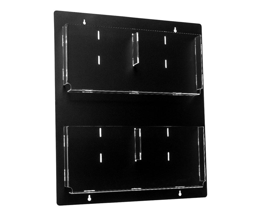 Hanging Magazine Rack with Adjustable Pockets 23" H x 20" W Black