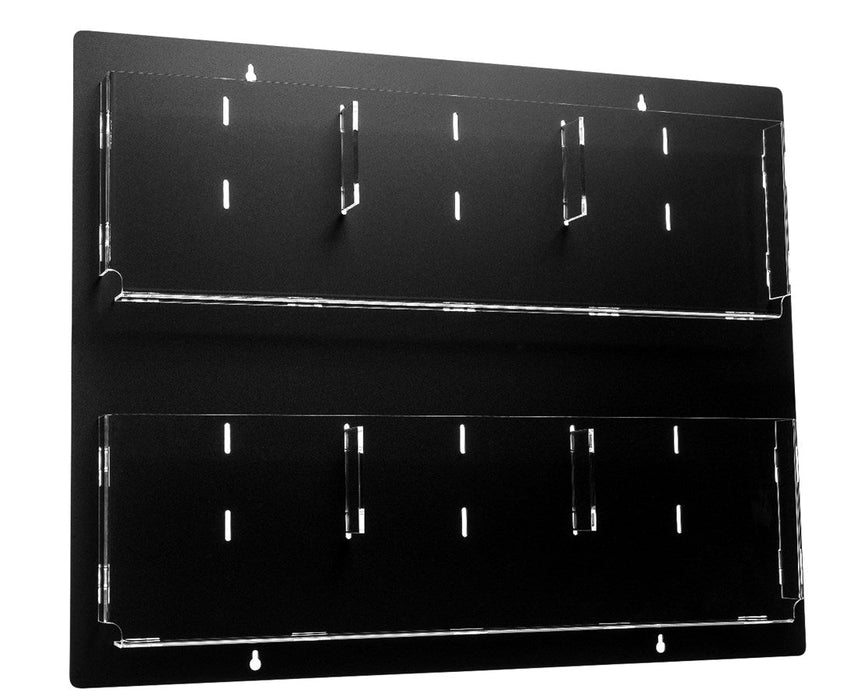 Hanging Magazine Rack with Adjustable Pockets 20" H x 30" W Black