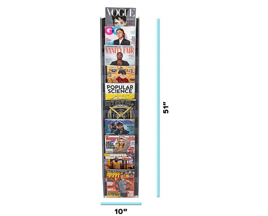 Hanging Magazine Rack with Adjustable Sliding Pockets
