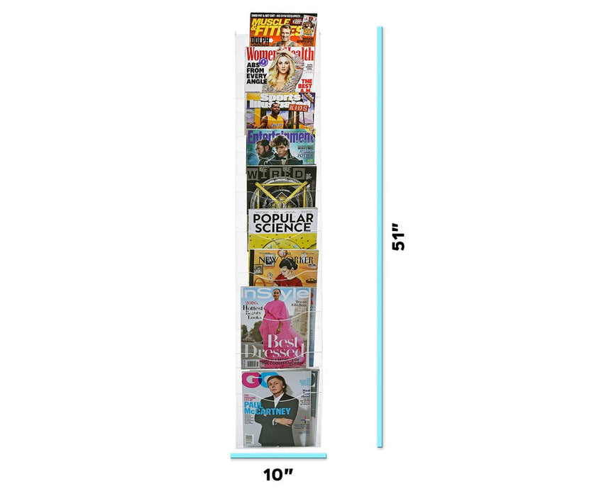 Hanging Magazine Rack with Adjustable Sliding Pockets
