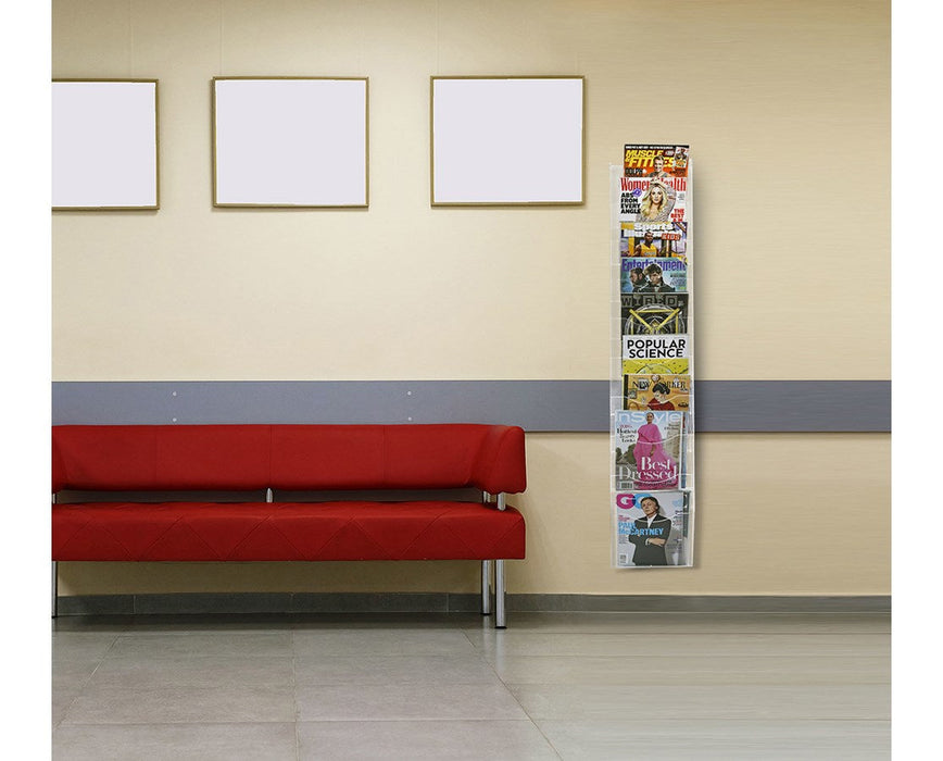 Hanging Magazine Rack with Adjustable Sliding Pockets
