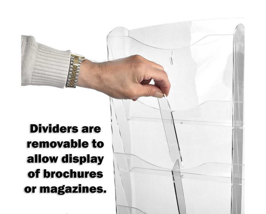 Hanging Magazine Rack with Adjustable Sliding Pockets