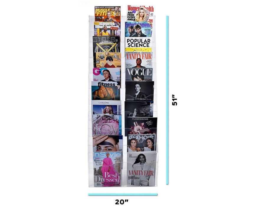 Hanging Magazine Rack with Adjustable Sliding Pockets