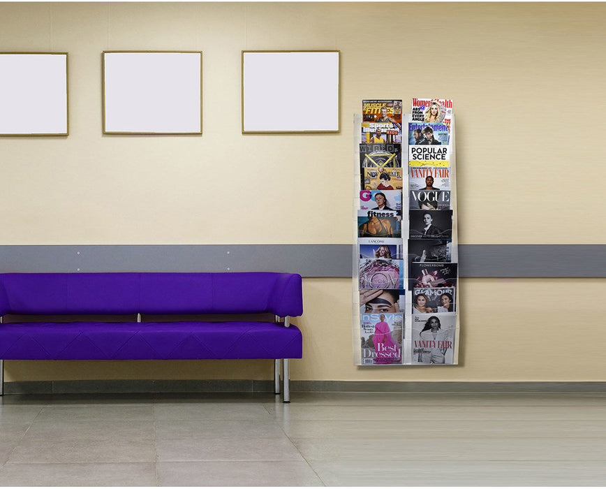 Hanging Magazine Rack with Adjustable Sliding Pockets