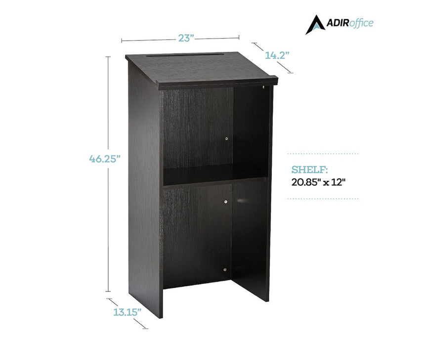 Lectern with Adjustable Shelf and Pen/Pencil Tray