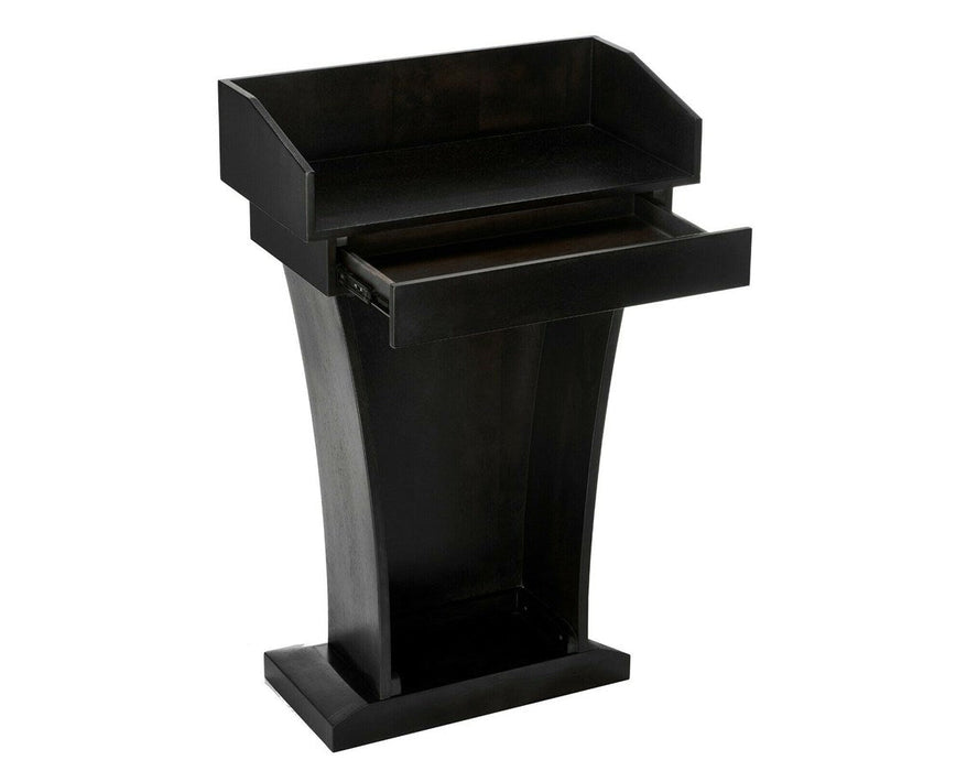 Wood Speaking Lectern, Drawer and Storage Area