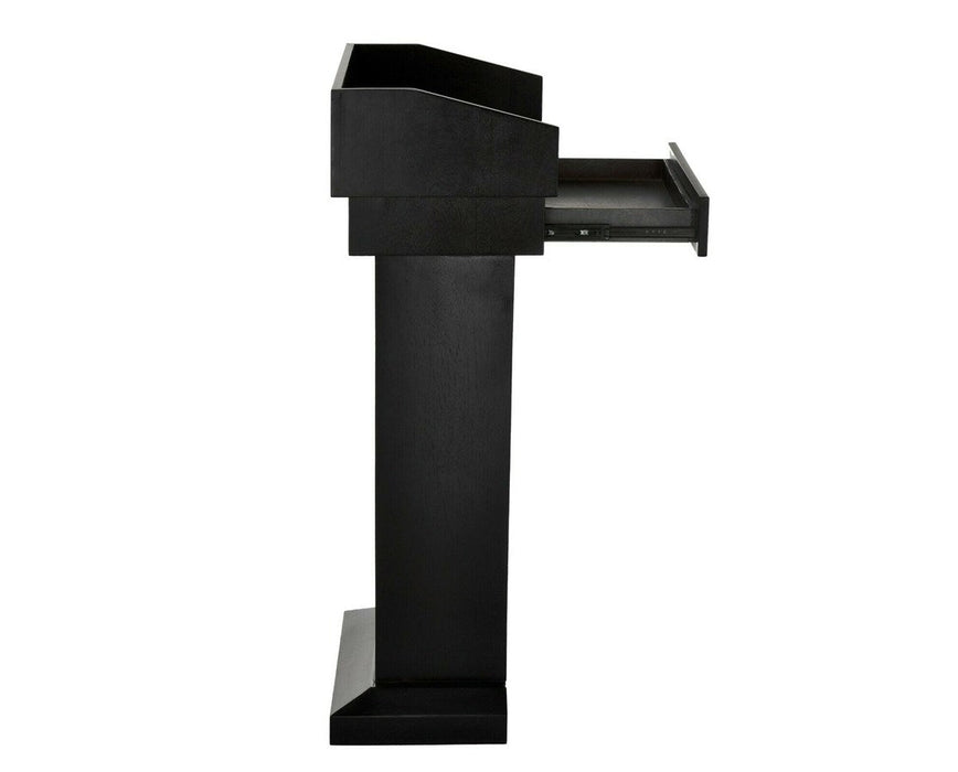 Wood Speaking Lectern, Drawer and Storage Area